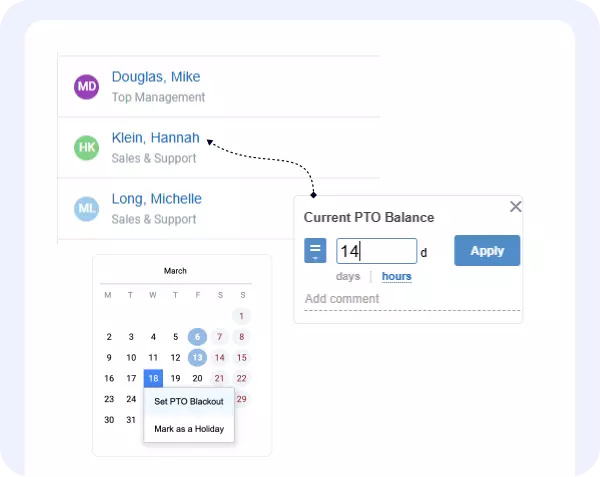 Manager PTO balance controls