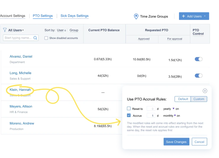 Automate PTO calculation in actiPLANS with a set of flexible rules