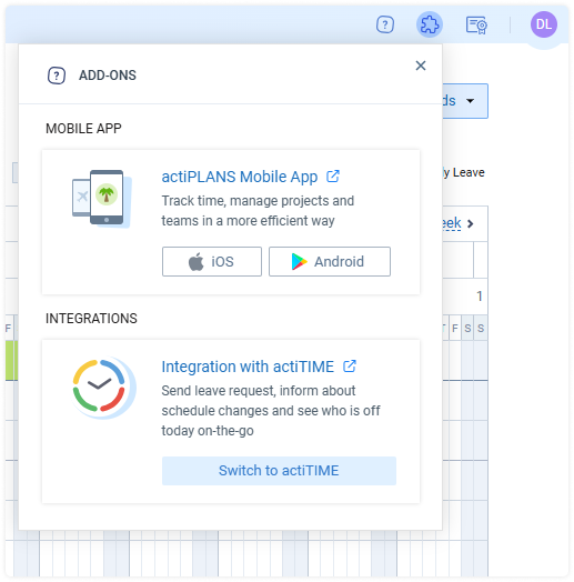 Integrate actiTIME with actiPLANS